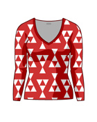 V-neck T-shirt triangular pattern