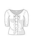 Short-sleeved blouse ribbon